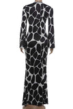 Abstract Print Twist Front Maxi Dress