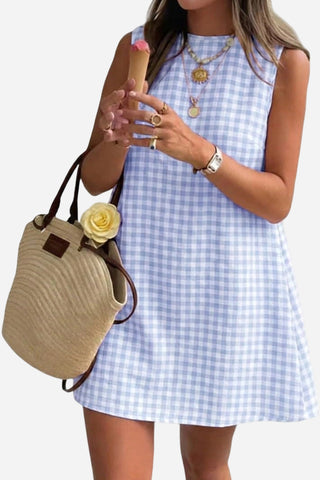 Sleeveless Gingham Dress