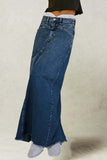 High-Waist Denim Maxi Skirt