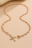 Floral Cross Pendant Y Necklace
