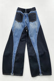 Patchwork Wide-Leg Baggy Jeans