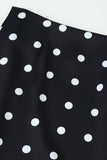 Polka Dot Lace Hem Midi Skirt
