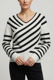 Striped Asymmetric Off-Shoulder Sweater