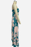 Strapless Printed Midi Vacation Dress