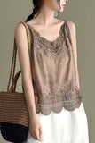 Scalloped Lace V-Neck Sleeveless Tank