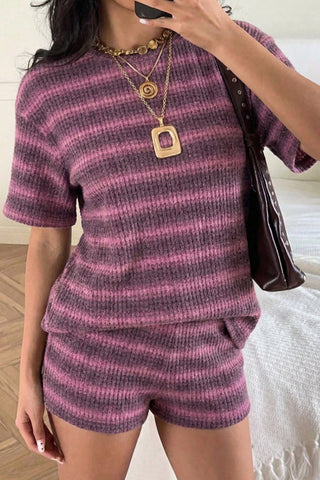 Striped Lounge Short Set
