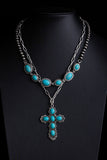 Turquoise Pendant Layered Necklace