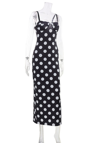 Polka Dot Bodycon Midi Dress