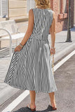 Striped Sleeveless Skirt Set