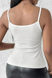 Floral Lace Trim Ribbed Cami