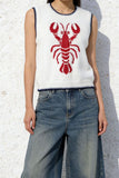 Cropped Crew Neck Lobster Vest