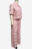 Floral Lace Pants Set