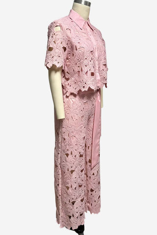 Floral Lace Pants Set