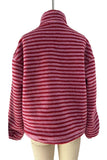 Striped Half-Zip Mock Neck Fleece Jacket