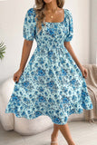 Off-Shoulder Floral Casual Dress