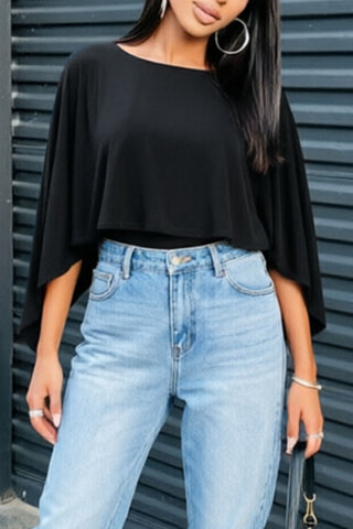 One-Shoulder Flutter Sleeve Bodysuit