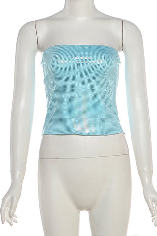 Sequin Strapless Crop Top