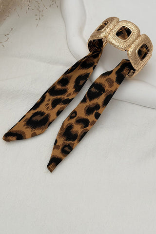 Leopard Print Tie Cuff Bracelet