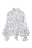 Striped Ruffle Hem Blouse