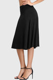 Ruched Waistband A-Line Midi Skirt