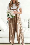 Floral Wide-Leg Denim Overalls