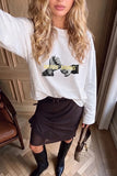 Graphic Print Crew Neck Long Sleeve T-Shirt