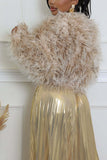 Fuzzy Open-Front Long Sleeve Jacket