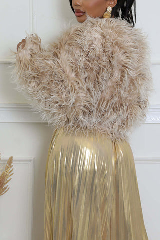 Fuzzy Open-Front Long Sleeve Jacket
