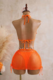 Floral Applique Three-Piece Bikini Set