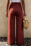 Polka Dot High-Waist Straight Jeans