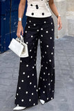 Polka Dot Wide-Leg Casual Pants