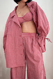 Plaid Long Sleeve Button-Front Pajama Set