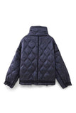 Quilted Stand-Collar Zip Front Jacket