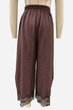 Lace-Trim Wide-Leg Casual Pants
