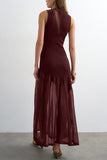Panel Knit Maxi Dress