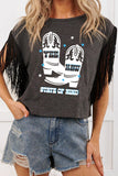 Fringe Graphic Crop Top
