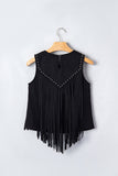 Studded Fringe Sleeveless Tank Top