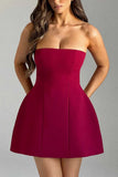 Strapless Sweetheart Fit and Flare Mini Dress