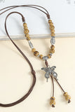 Butterfly Charm Beaded Tassel Necklace