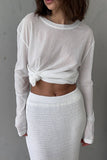 Sheer Relaxed Long Sleeve Top