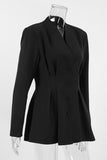 Button-Front Tailored Blazer