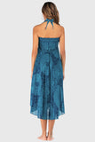 Mandala Print Tie-Waist Midi Dress