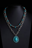 Turquoise Pendant Layered Necklace