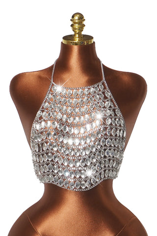 Beaded Halter Crop Top