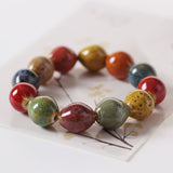 Glazed Beaded Bracelet