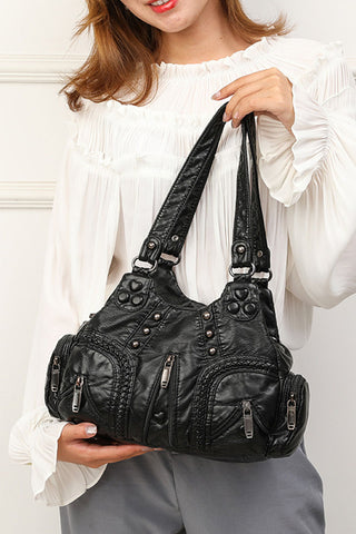 Multi-Pocket Zipper Shoulder Bag