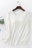 Long Sleeve Scoop Neck Bra Top