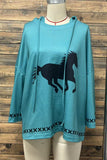 Horse Graphic Poncho Hoodie