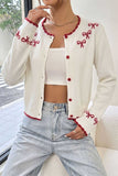 Bow Detail Button-Front Cardigan