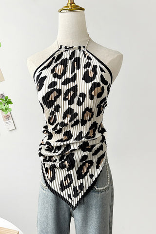Pleated Halter Tank Top